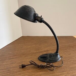 Vintage Art Deco Rodale No. 987 Cast Iron Gooseneck Desk Lamp